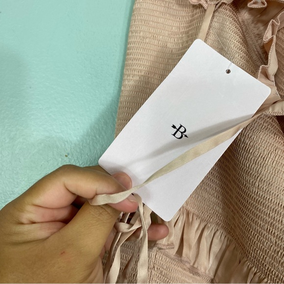 V. Chapman Lily Midi Bodycon Dress In Pink Rose Dust Size 18 BHLDN - Picture 6 of 8